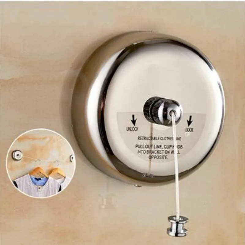Folding Washing Line Retractable Indoor Outdoor Clothes Ropes Laundry Dry Strong Wall Mounted Round Stainless Steel Real Line 
Folding Washing Line Retractable Indoor Outdoor Clothes Ropes Laundry Dry Strong Wall Mounted Round Stainless Steel Real Line