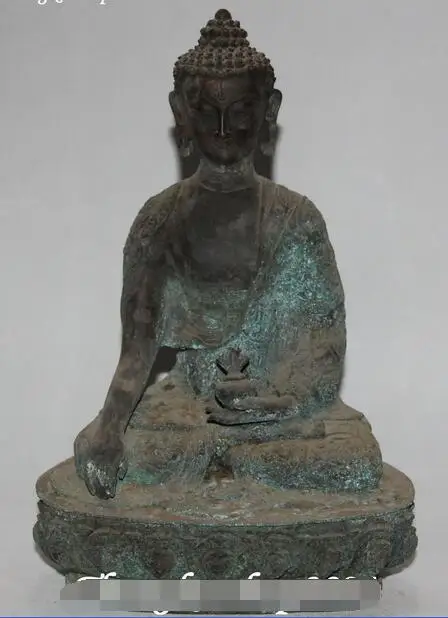 11" Antique Tibetan Buddhism Bronze Shakyamuni Sakyamuni Amitabha Buddha Statue
11" Antique Tibetan Buddhism Bronze Shakyamuni Sakyamuni Amitabha Buddha Statue