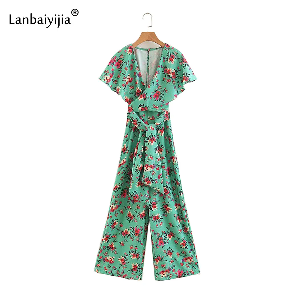Lanbaiyijia Newest Women jumpsuits batwing sleeve short sleeve V-neck High Waist Floral print jumpsuit women summer playsuits
Lanbaiyijia Newest Women jumpsuits batwing sleeve short sleeve V-neck High Waist Floral print jumpsuit women summer playsuits