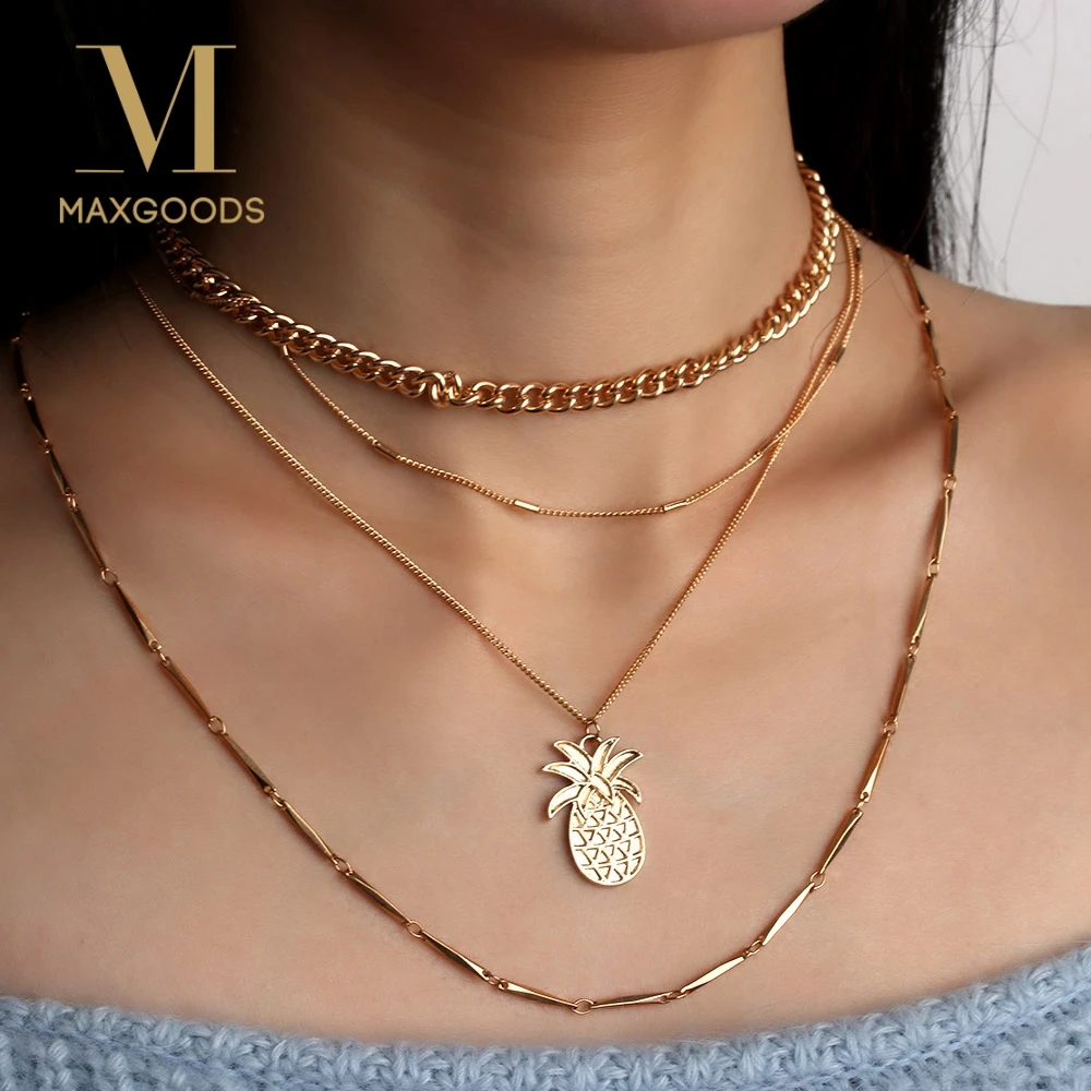 1 Pcs Fashion Pineapple Pendant Necklace Gold Color Multi-Layer Chain Choker Necklace for Women Jewelry
1 Pcs Fashion Pineapple Pendant Necklace Gold Color Multi-Layer Chain Choker Necklace for Women Jewelry