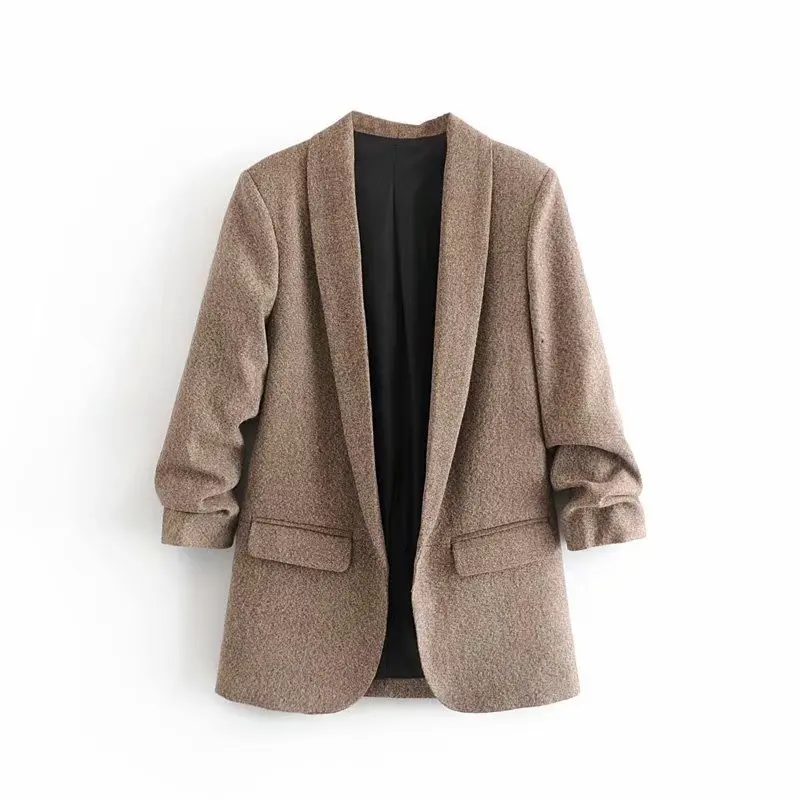 Fashion Women's Wear casual Style Loose Herringbone Twisted Cuff Folded Leisure Suit Coat
Fashion Women's Wear casual Style Loose Herringbone Twisted Cuff Folded Leisure Suit Coat