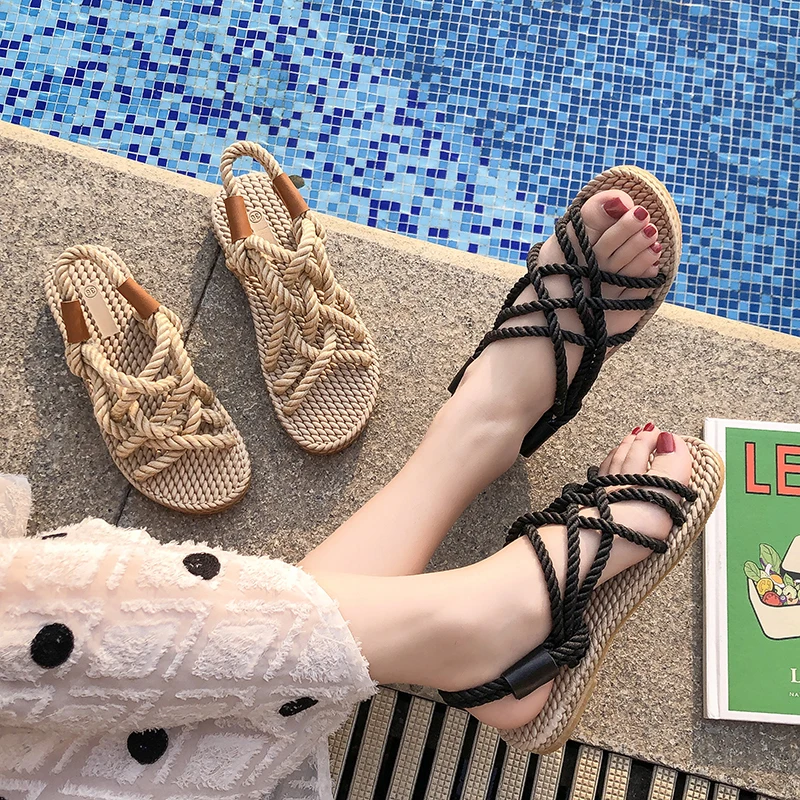 zapatillas mujer 2019 Hemp Women Sandals Gladiator Comfortable Vintage Retro Beach Shoes Non-slip woman Summer sandalias Y10032
zapatillas mujer 2019 Hemp Women Sandals Gladiator Comfortable Vintage Retro Beach Shoes Non-slip woman Summer sandalias Y10032