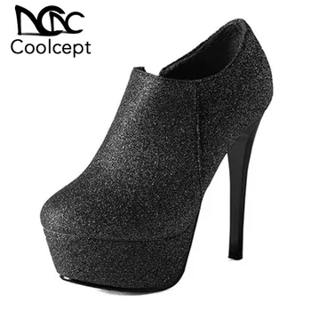 Coolcept Office Lady High Heel Shoes Women Zipper Shine Glitter Round Toe Thin Heel Pumps Party Club Wedding Footwear Size 32-43
Coolcept Office Lady High Heel Shoes Women Zipper Shine Glitter Round Toe Thin Heel Pumps Party Club Wedding Footwear Size 32-43