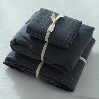 Soft Cozy Washed Cotton Stripe/Lattice Bedding Set Geometric Duvet Cover Sets Bed Linen Set Pillowcase Luxury 4 PCS Queen King
Soft Cozy Washed Cotton Stripe/Lattice Bedding Set Geometric Duvet Cover Sets Bed Linen Set Pillowcase Luxury 4 PCS Queen King