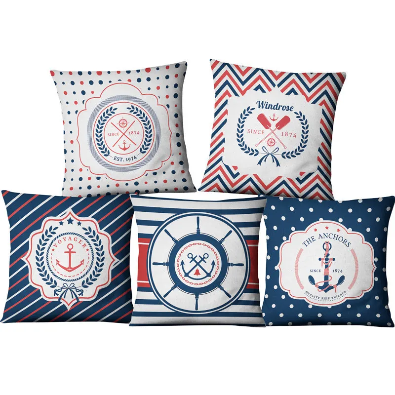 Navigation Stripe Nautical Anchor paddle Linen Marine Pillow Cushion CoverSofa Piaochuang Pad Home Decoration Pillowcase
Navigation Stripe Nautical Anchor paddle Linen Marine Pillow Cushion CoverSofa Piaochuang Pad Home Decoration Pillowcase