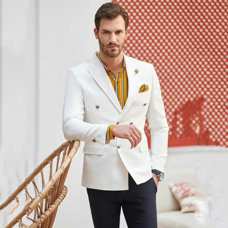 White Prom Suits Men Wedding Suits Wide Peaked Lapel Groom Wear Tuxedos Jacket Man Blazers Terno Masculino Costume Homme 2Pieces
White Prom Suits Men Wedding Suits Wide Peaked Lapel Groom Wear Tuxedos Jacket Man Blazers Terno Masculino Costume Homme 2Pieces