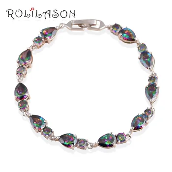 ROLILASON Wonderful Gifts for Women Charm Bracelets Silver Mystic Zircon Health Nickel Lead Free Fashion Jewelry TB1006
ROLILASON Wonderful Gifts for Women Charm Bracelets Silver Mystic Zircon Health Nickel Lead Free Fashion Jewelry TB1006