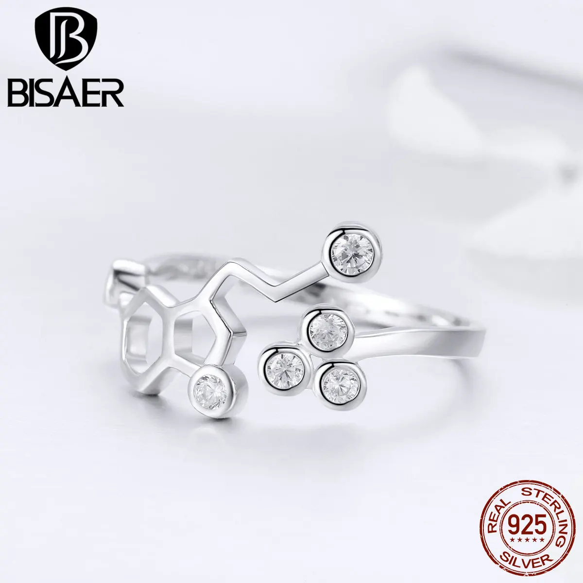 BISAER NEW 925 Sterling Silver Hexagon Honeycube Free Size Open Finger Rings for Women Luxury Fine Jewely for Women GXR433
BISAER NEW 925 Sterling Silver Hexagon Honeycube Free Size Open Finger Rings for Women Luxury Fine Jewely for Women GXR433
