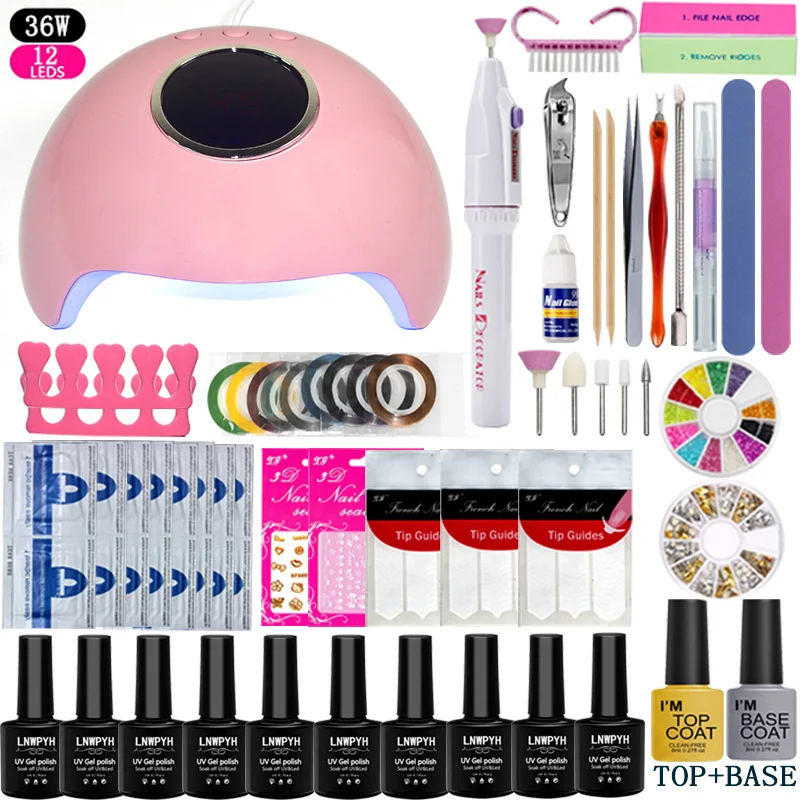 Nail Art Tool 36w Uv Led Lamp Manicure Set Choose 10 Colors Gel Polish Base Top Coat Nail Electric Manicure Handle
Nail Art Tool 36w Uv Led Lamp Manicure Set Choose 10 Colors Gel Polish Base Top Coat Nail Electric Manicure Handle