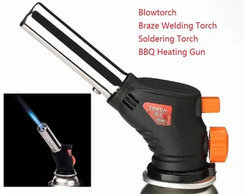 Blowtorch Cooking Soldering Butane Gas Torch Flame Gun Auto Ignition Blow Jet Burner Lighter Welding Burning Iron Heating BBQ 
Blowtorch Cooking Soldering Butane Gas Torch Flame Gun Auto Ignition Blow Jet Burner Lighter Welding Burning Iron Heating BBQ