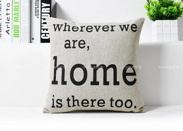 Where We Are Home Is There Too Art Painting Household Massager Decorative Pillow Cover Pillows Decor Vintage Gift | Дом и сад