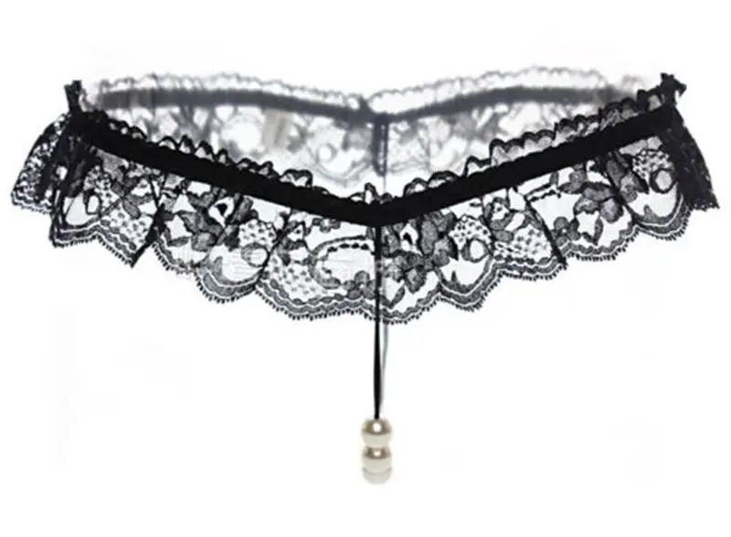 Трусики с жемчужной нитью Erolanta Joan, черные, 46-48 УТ-00004610M/L - Erolanta - Трусики с доступом - Купить