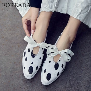FOREADA Spring Flats Women Shoes Horsehair Polka Dot Flat Shoes Ribbon Lace Up Round Toe Shoes Ladies White Black Big Size 33-42
FOREADA Spring Flats Women Shoes Horsehair Polka Dot Flat Shoes Ribbon Lace Up Round Toe Shoes Ladies White Black Big Size 33-42