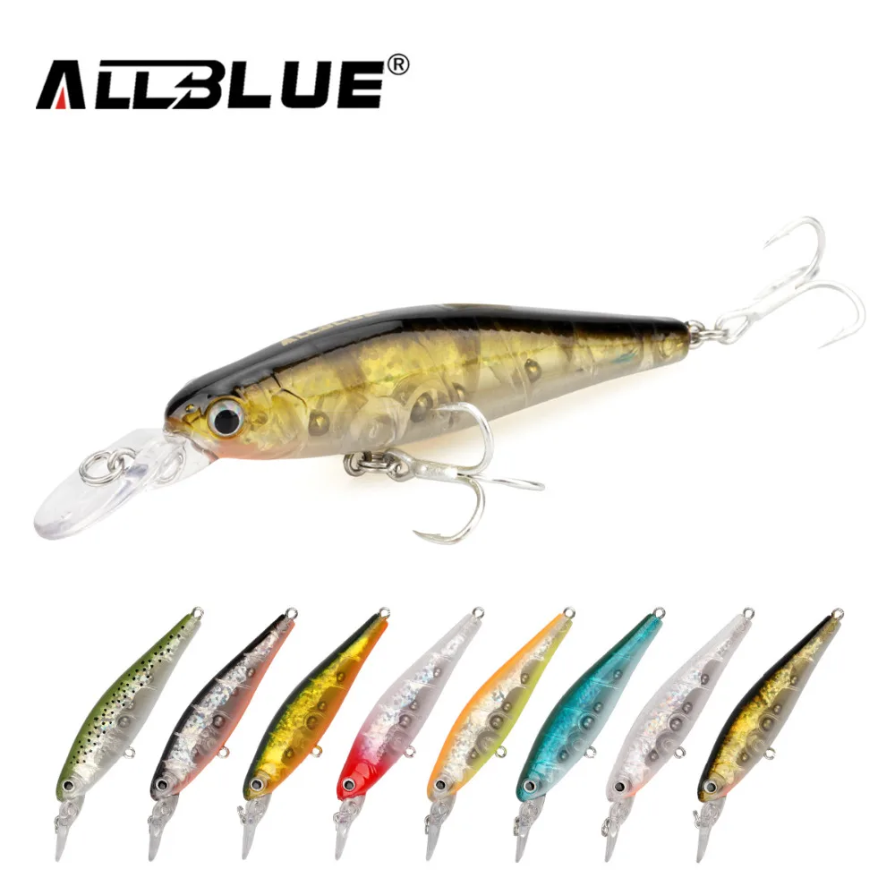 Image ALLBLUE Good Quality Fishing Lures Suspend Minnow 6.4g 65mm Shallow Diving Lifelike Wobblers With 8# Owner Hooks isca artificial