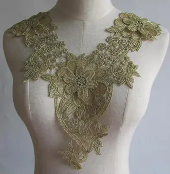 Women's Korean Fashion gold lace fake collar lady's flower embroidery hollow out diy accessories Ties & Detachable Collar R961
Women's Korean Fashion gold lace fake collar lady's flower embroidery hollow out diy accessories Ties & Detachable Collar R961