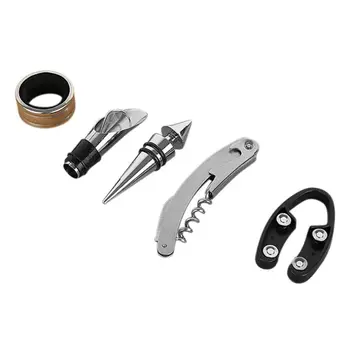 5PCS/Set Wine Opener Accessories Wine Bottle Corkscrew Screwpull Kit Wedding Birthday Gifts Bottle-Shaped Holder
5PCS/Set Wine Opener Accessories Wine Bottle Corkscrew Screwpull Kit Wedding Birthday Gifts Bottle-Shaped Holder