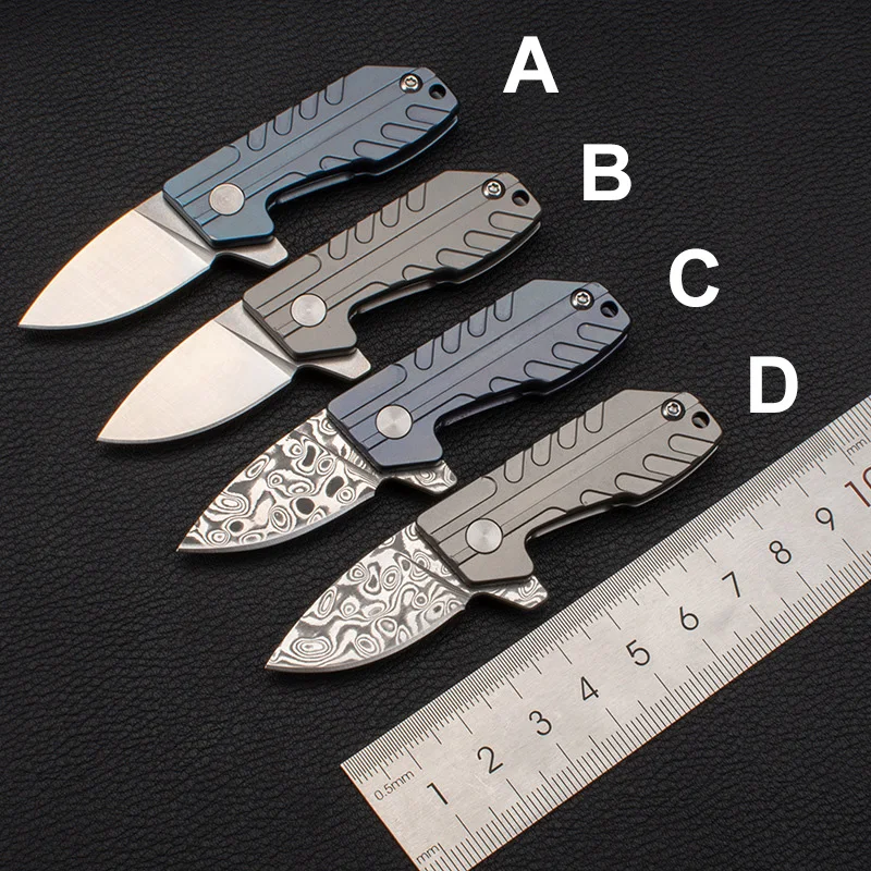 Titanium Alloy Mini Knife D2 /Damascus Blade High Hardness Keychain Household Folding Knife Fruit Peeler Survival EDC Tools
Titanium Alloy Mini Knife D2 /Damascus Blade High Hardness Keychain Household Folding Knife Fruit Peeler Survival EDC Tools