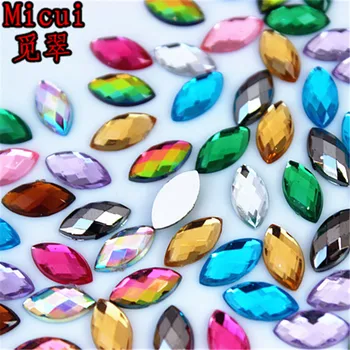 Micui 100pcs 5*10mm Mix Color Horse Eye Rhinestones Flat Back Acrylic Gems Crystal Stones Non Sewing Beads for DIY Clothes MC320
Micui 100pcs 5*10mm Mix Color Horse Eye Rhinestones Flat Back Acrylic Gems Crystal Stones Non Sewing Beads for DIY Clothes MC320
