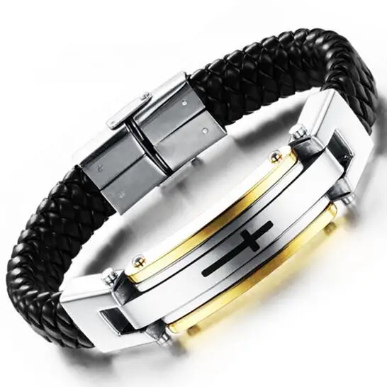 Fashion Hot Brand Jewelry Men's Bracelets Black Leather Rope Chain Bracelet Stainless Stee Magnetic Buckle Bangles
Fashion Hot Brand Jewelry Men's Bracelets Black Leather Rope Chain Bracelet Stainless Stee Magnetic Buckle Bangles