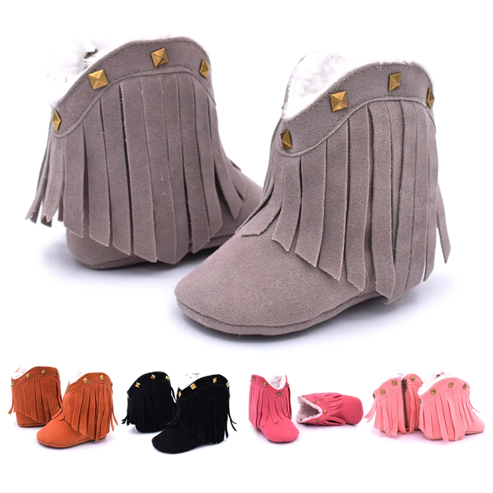 Baby Girls Fringe Shoes Kids Baby Infant Toddler Fahion Rivet Boots Warm Prewalker Soft Sole Shoes 0 to 18 Months
Baby Girls Fringe Shoes Kids Baby Infant Toddler Fahion Rivet Boots Warm Prewalker Soft Sole Shoes 0 to 18 Months