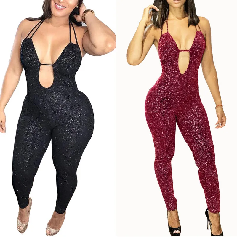 Halter Open Back Sexy Black Glitter Jumpsuit Women Rompers Autumn Sleeveless Party Club Wear Backless Bodycon Jumpsuit Catsuit
Halter Open Back Sexy Black Glitter Jumpsuit Women Rompers Autumn Sleeveless Party Club Wear Backless Bodycon Jumpsuit Catsuit