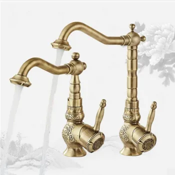 Antique carved basin hot and cold water faucet Brass vintage basin mixing faucet Single handle single hole
Antique carved basin hot and cold water faucet Brass vintage basin mixing faucet Single handle single hole