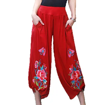 2019 Summer Pants Women Seven Points Wide Leg Pants Vintage Casual Embroidery Harajuku Folk-Custom Elegant Loose and Comfortable
2019 Summer Pants Women Seven Points Wide Leg Pants Vintage Casual Embroidery Harajuku Folk-Custom Elegant Loose and Comfortable