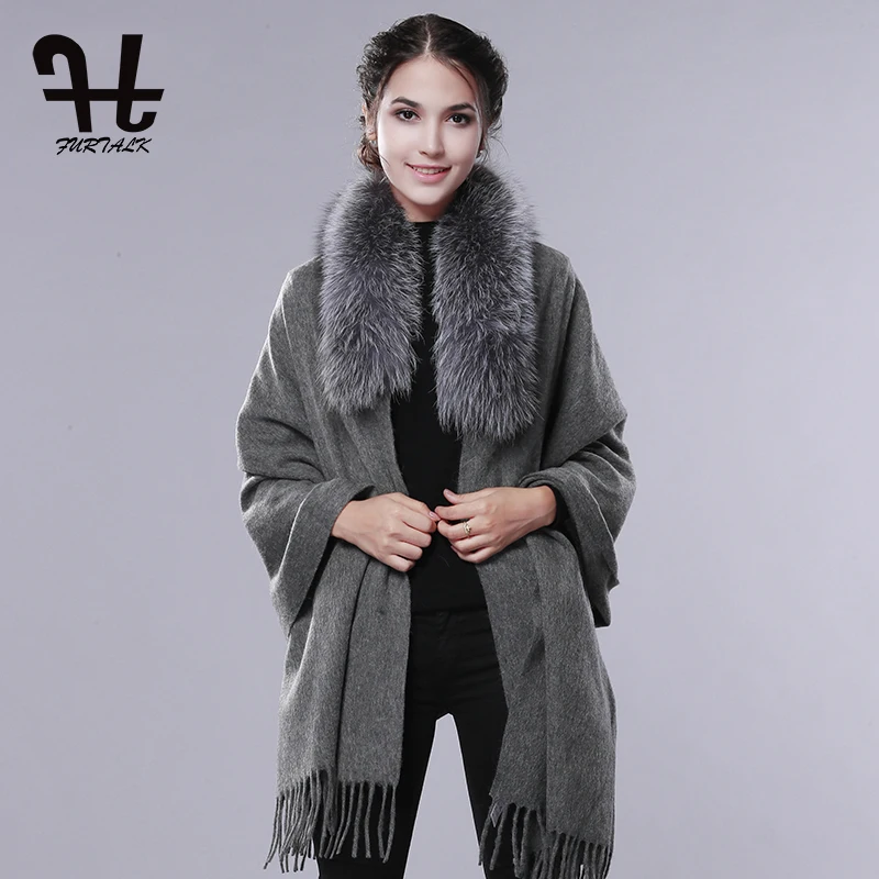 FURTALK Wool Cashmere Scarf Pashmina Women Winter Fur Shawl Poncho Fur Collar Scarf Warm Female Fur Scarf with Rex Rabbit Fur
FURTALK Wool Cashmere Scarf Pashmina Women Winter Fur Shawl Poncho Fur Collar Scarf Warm Female Fur Scarf with Rex Rabbit Fur
