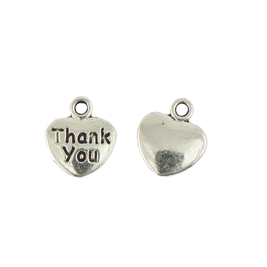 Pack of 50 Thank You Heart Charms Pendants DIY Necklaces Bracelets Earrings Making Label Tags Jewelry Pack of 50 Thank You Heart Charms Pendants DIY Necklaces Bracelets Earrings Making Label Tags Jewelry