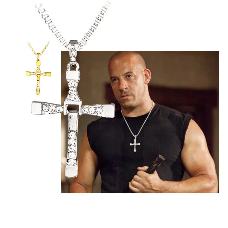 Форсаж ожерелье Dominic Toretto кулон крест со стразами форме плетённого кольца для