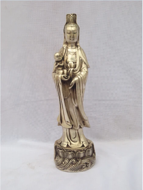 Antique antiques Collectible Decorated Old Handwork 10 inch Tibet Silver Carved Guanyin SongZi Statue /Kuan Yin Buddha Sculpture
Antique antiques Collectible Decorated Old Handwork 10 inch Tibet Silver Carved Guanyin SongZi Statue /Kuan Yin Buddha Sculpture