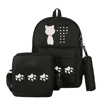 3pcs Women Cats Printing Backpack Canvas School Bags for Teenager Girls Shoulder Bag with Pencil Case Travel Rucksacks Z60
3pcs Women Cats Printing Backpack Canvas School Bags for Teenager Girls Shoulder Bag with Pencil Case Travel Rucksacks Z60
