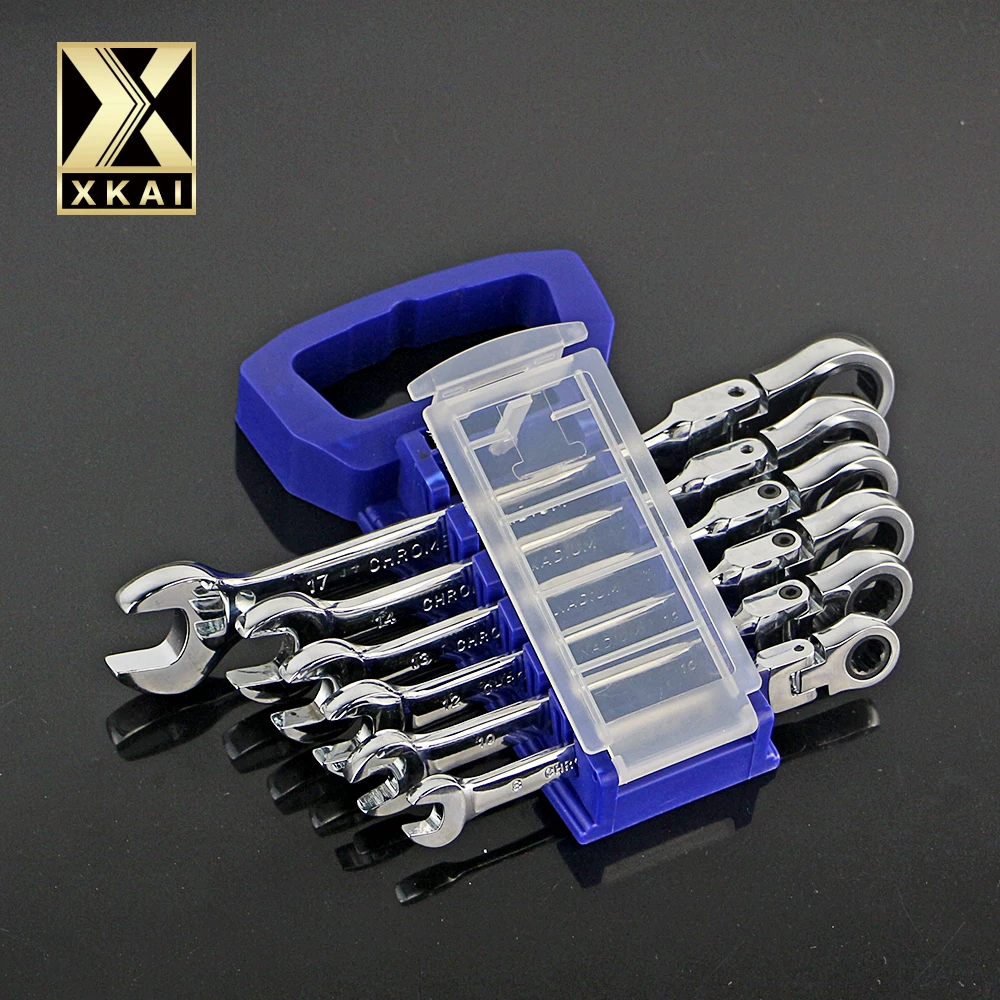 XKAI 6PC (8-17mm) Plastic Frame Ratchet Spanner Combination wrench a set of keys gear ring wrench ratchet handle Chrome Vanadium
XKAI 6PC (8-17mm) Plastic Frame Ratchet Spanner Combination wrench a set of keys gear ring wrench ratchet handle Chrome Vanadium