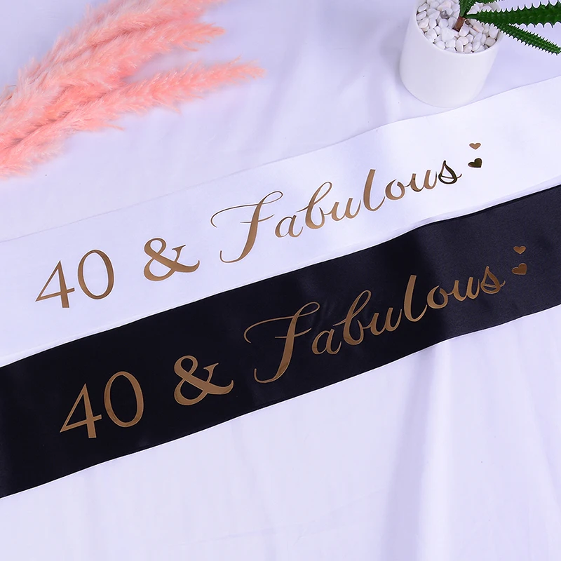 Happy 40th Birthday Party 40 & Fabulous Gold Glitter Satin Sash Decoratons Ideas Supplies Favor Gifts for Women Men
Happy 40th Birthday Party 40 & Fabulous Gold Glitter Satin Sash Decoratons Ideas Supplies Favor Gifts for Women Men