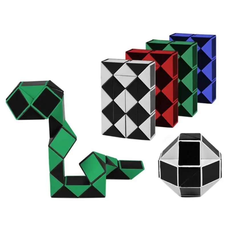 

24 Blocks magic snake 3D Magic Cube Twist IQ Logic Brain Teaser Game Toy Puzzle Cube Gift for Kids Magico Cubo