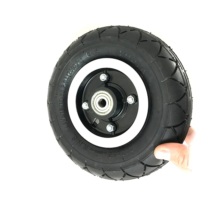 Image 8inch Electric scooter wheels air tyre or solid tyre 200x50mm aluminium alloy hub