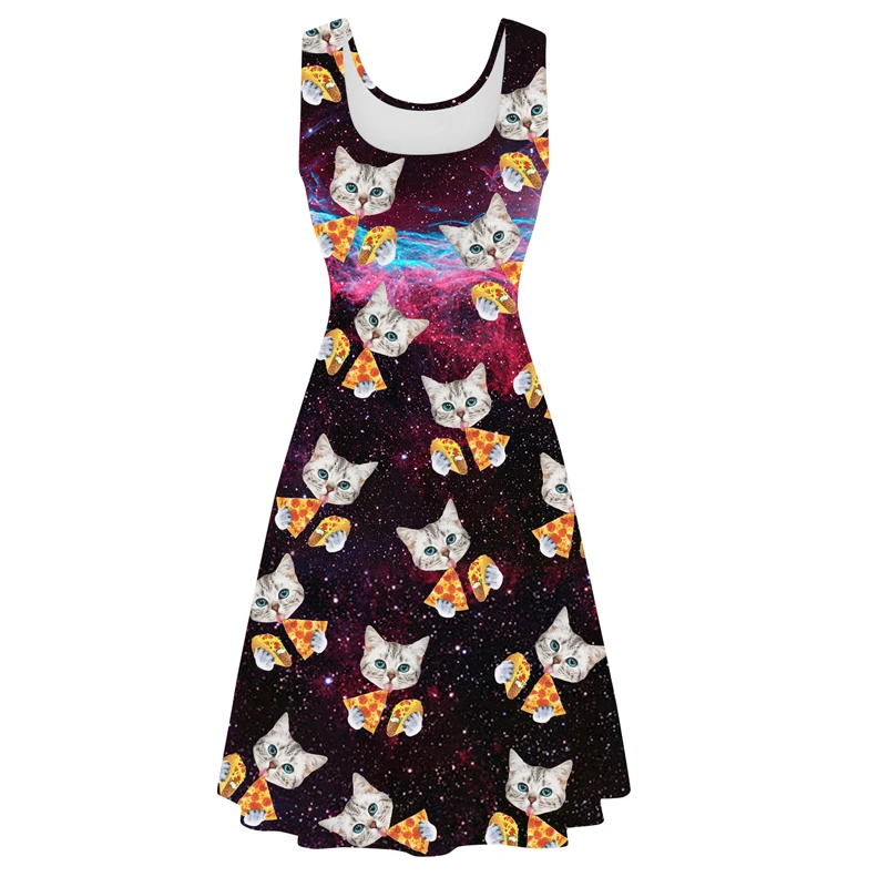 Star Pizza Cat Dress Digital Printing Women's Casual Quick-drying Breathable Sleeveless Dresses 2018 Drunk New Hot Sale
Star Pizza Cat Dress Digital Printing Women's Casual Quick-drying Breathable Sleeveless Dresses 2018 Drunk New Hot Sale