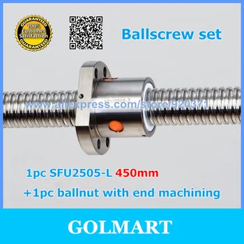 End machined Anti Backlash guide Ball Screw Set SFU2505 - 450mm with 2505 BallScrews Ball Nuts Accessories for CNC Parts
End machined Anti Backlash guide Ball Screw Set SFU2505 - 450mm with 2505 BallScrews Ball Nuts Accessories for CNC Parts