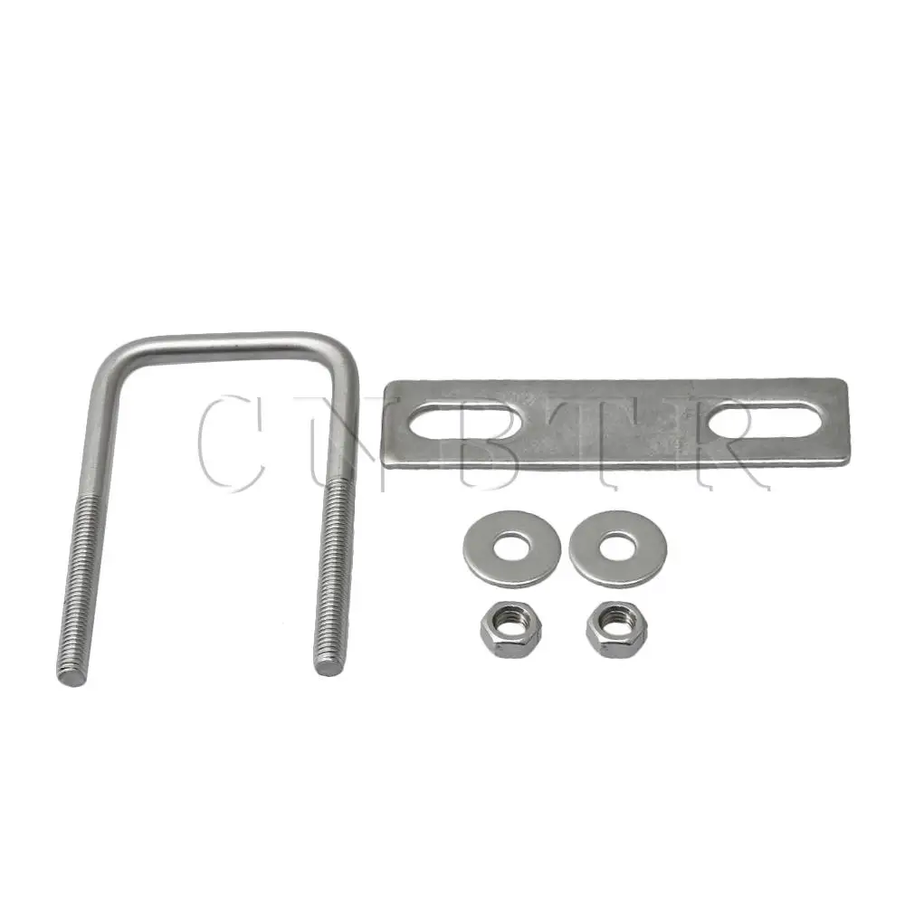 CNBTR 8cm Height Silver Stainless Steel M6 Thread U Shape Bolt with Rectangle Mounting Plate Nut and Washers for Pipe Fasterning
CNBTR 8cm Height Silver Stainless Steel M6 Thread U Shape Bolt with Rectangle Mounting Plate Nut and Washers for Pipe Fasterning