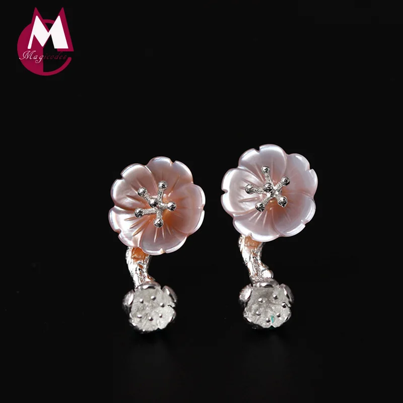 925 Sterling Silver Earrings Women Natural Pearl Shell Rose Flower Stud Earrings Original Design DIY Lovely Girl Jewelry YE69
925 Sterling Silver Earrings Women Natural Pearl Shell Rose Flower Stud Earrings Original Design DIY Lovely Girl Jewelry YE69
