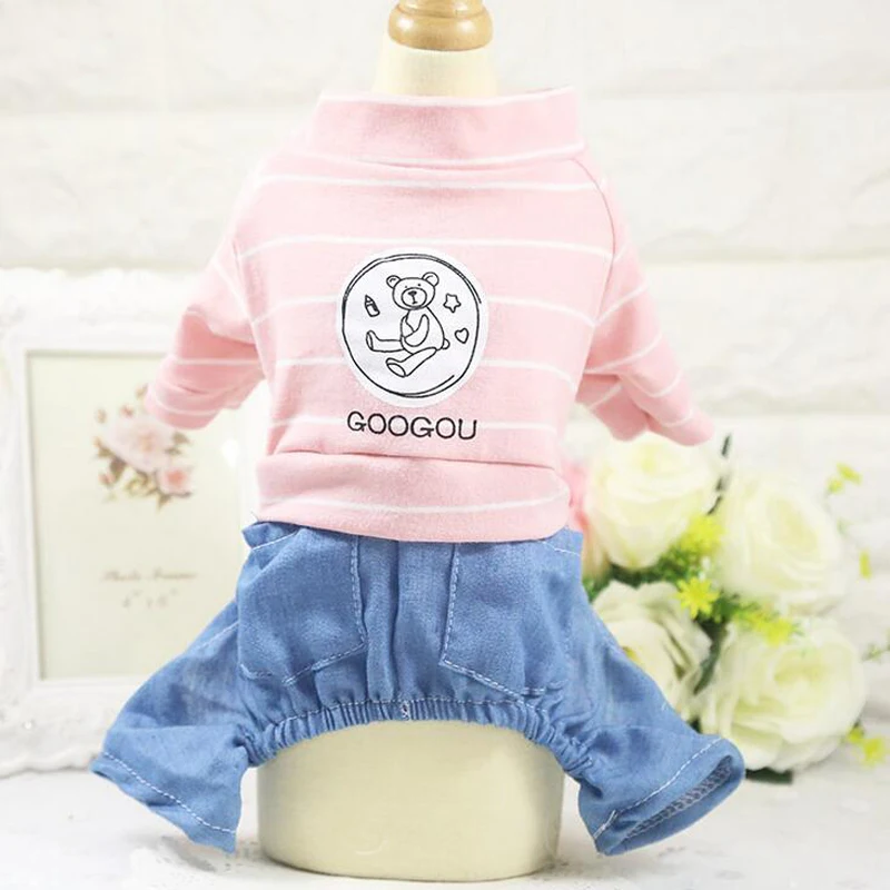 2017 Spring Summer Pet Dog Clothes Striped Jean Dog Coats Four Feet Dog Clothing Puppy Dog Apparel Size XS-XL For Chihuahua
2017 Spring Summer Pet Dog Clothes Striped Jean Dog Coats Four Feet Dog Clothing Puppy Dog Apparel Size XS-XL For Chihuahua