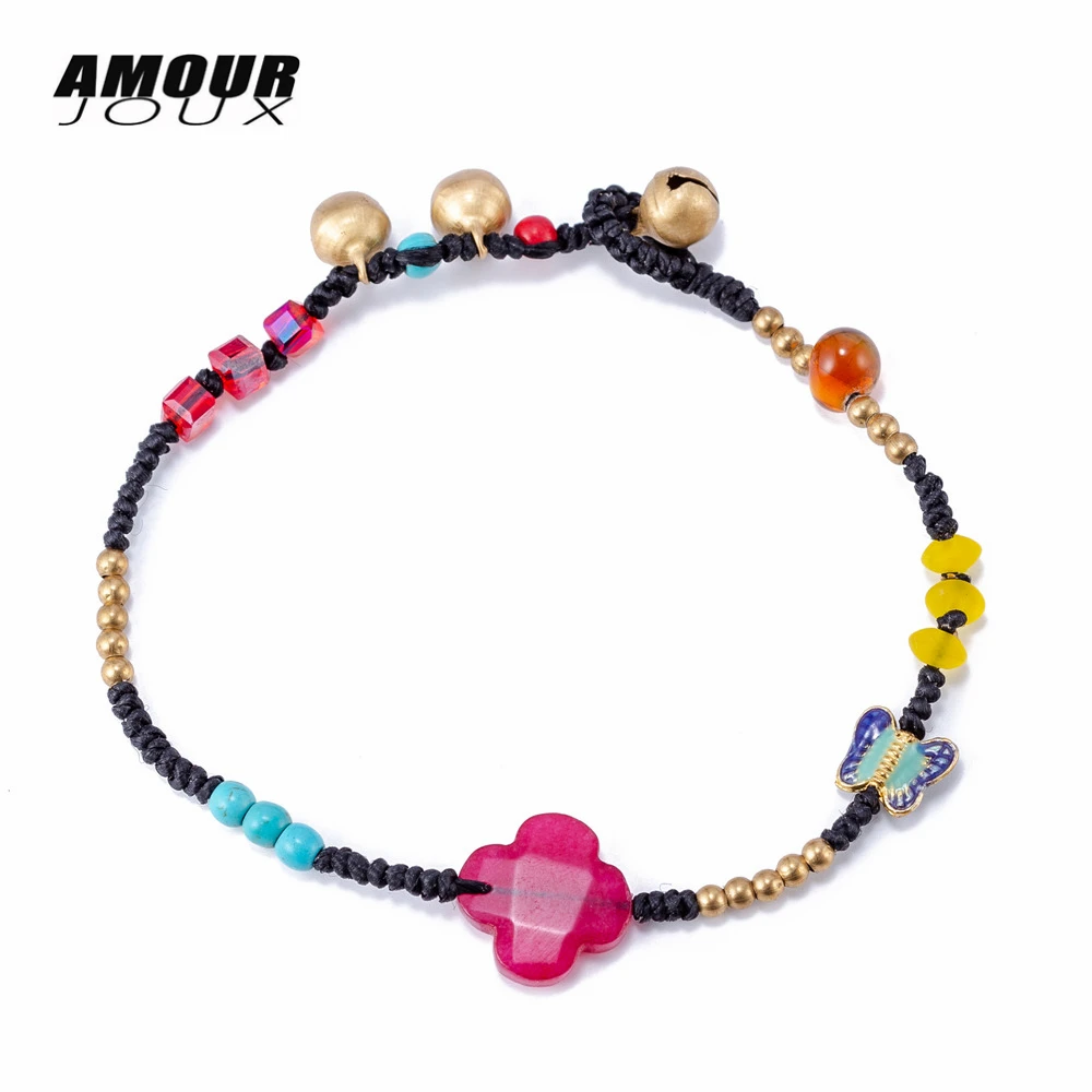 AMOURJOUX Bohemian Wax Rope Handmade Chain Anklet For Women Stone Crystal Butterfly Charm Ankle Bracelet enkelbandje
AMOURJOUX Bohemian Wax Rope Handmade Chain Anklet For Women Stone Crystal Butterfly Charm Ankle Bracelet enkelbandje