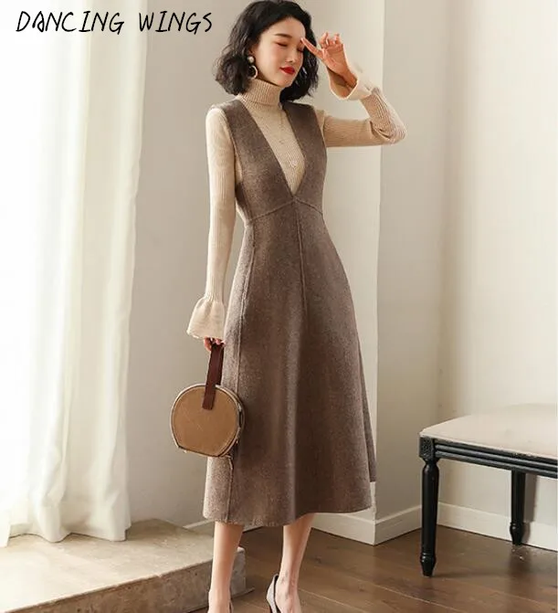 Fashion Dress Suit 2019 Fall Winter White Knit Sweater + Sleeveless Woolen Dresses Woman 2 Pieces Sets Outfits
Fashion Dress Suit 2019 Fall Winter White Knit Sweater + Sleeveless Woolen Dresses Woman 2 Pieces Sets Outfits