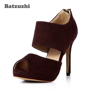 Batzuzhi Handmade Designer's Women Pumps Brown/Black Suede Leather Shoes 12cm Heels with 1cm Platform Party Stilettos Women
Batzuzhi Handmade Designer's Women Pumps Brown/Black Suede Leather Shoes 12cm Heels with 1cm Platform Party Stilettos Women