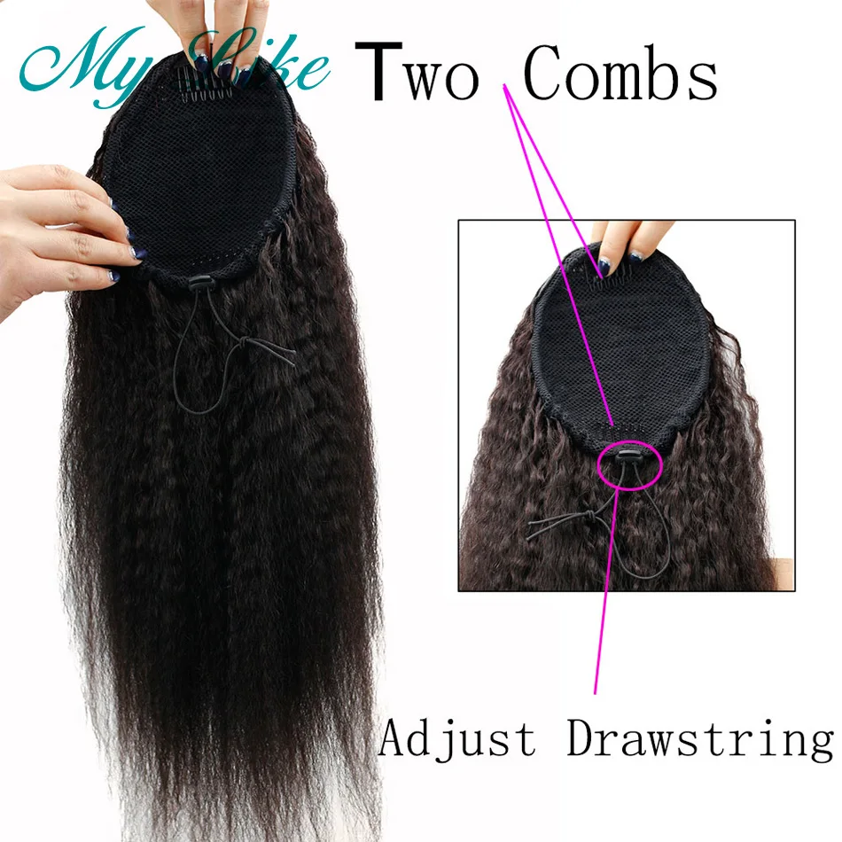MY Like Brazilian Remy Human Hair Drawstring Ponytail Natural Black Kinky Straight Ponytail Clip in Hair Extension for Women
MY Like Brazilian Remy Human Hair Drawstring Ponytail Natural Black Kinky Straight Ponytail Clip in Hair Extension for Women