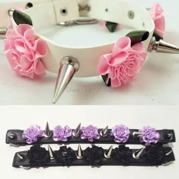 Punk Rock Spikes Choker Necklace Handmade Single Spikes Flower Leather Choker Collar Necklace
Punk Rock Spikes Choker Necklace Handmade Single Spikes Flower Leather Choker Collar Necklace