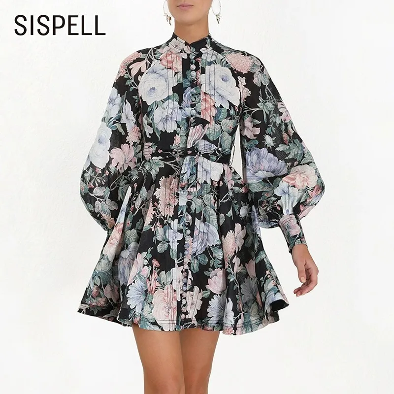 SISPELL 2019 Summer Print Dress For Women Lantern Sleeve Stand Collar High Waist Slim A Line Dresses Female Fashion New Korean
SISPELL 2019 Summer Print Dress For Women Lantern Sleeve Stand Collar High Waist Slim A Line Dresses Female Fashion New Korean
