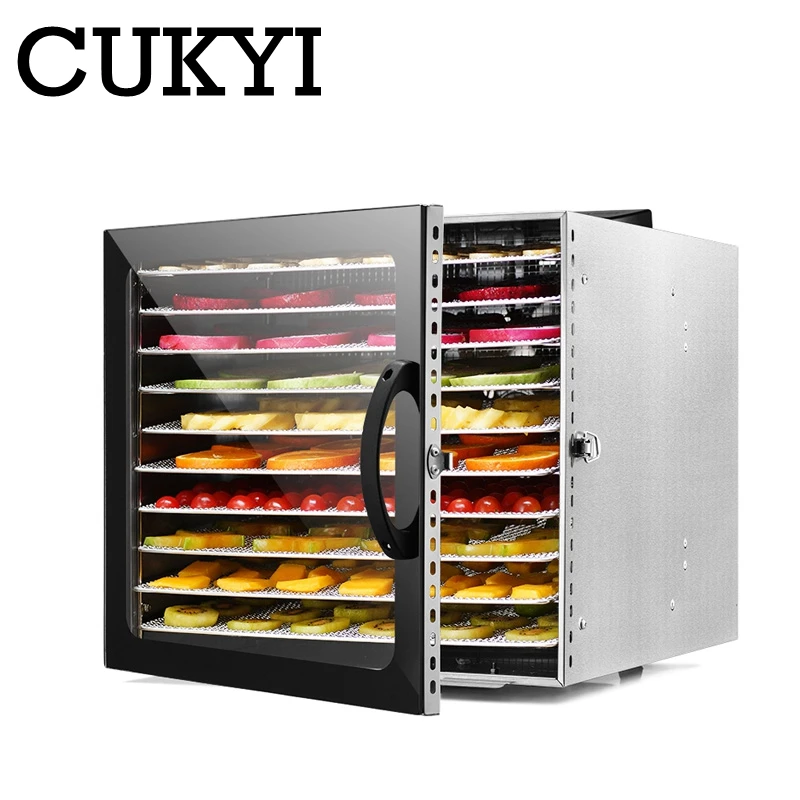 CUKYI 10 Trays Food Dehydrator Stainless Steel Snacks Dehydration Dryer Fruit Vegetable Herb Meat Drying Machine 110V 220V EU US 
CUKYI 10 Trays Food Dehydrator Stainless Steel Snacks Dehydration Dryer Fruit Vegetable Herb Meat Drying Machine 110V 220V EU US