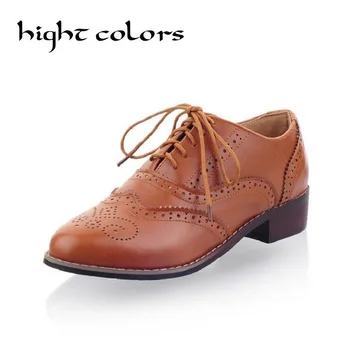Hot 2019 Womens Ladies Vogue Classic Round Toe Lace Up Low Heel Oxford Brogue Shoes For Women Color Block Casual Flat Shoes
Hot 2019 Womens Ladies Vogue Classic Round Toe Lace Up Low Heel Oxford Brogue Shoes For Women Color Block Casual Flat Shoes