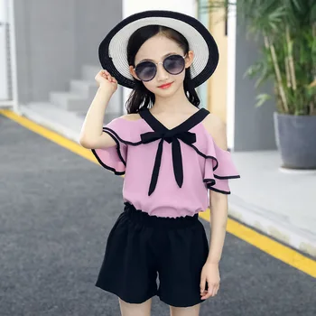 Girl Clothes Baby Girls Summer Girl Suit Ensemble Fille Teen Girls Clothing Off Shoulder Chiffon Shorts Clothing Bow Suit
Girl Clothes Baby Girls Summer Girl Suit Ensemble Fille Teen Girls Clothing Off Shoulder Chiffon Shorts Clothing Bow Suit